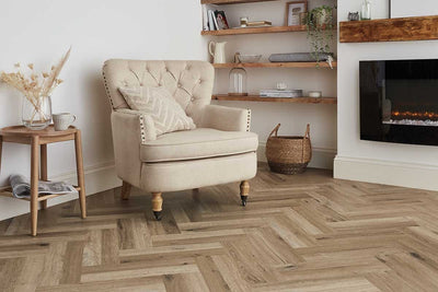 Karndean Knight Tile Washed Character Oak Gluedown Herringbone SM-KP144