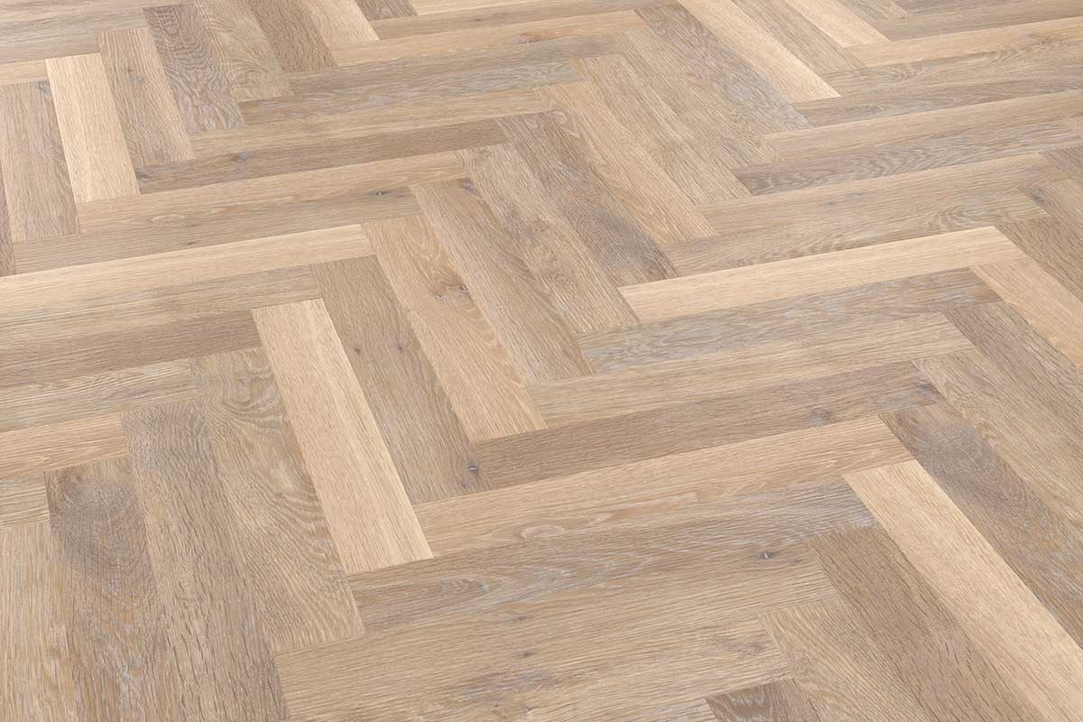 Karndean Knight Tile Rose Washed Oak Gluedown Herringbone LVT SM-KP95