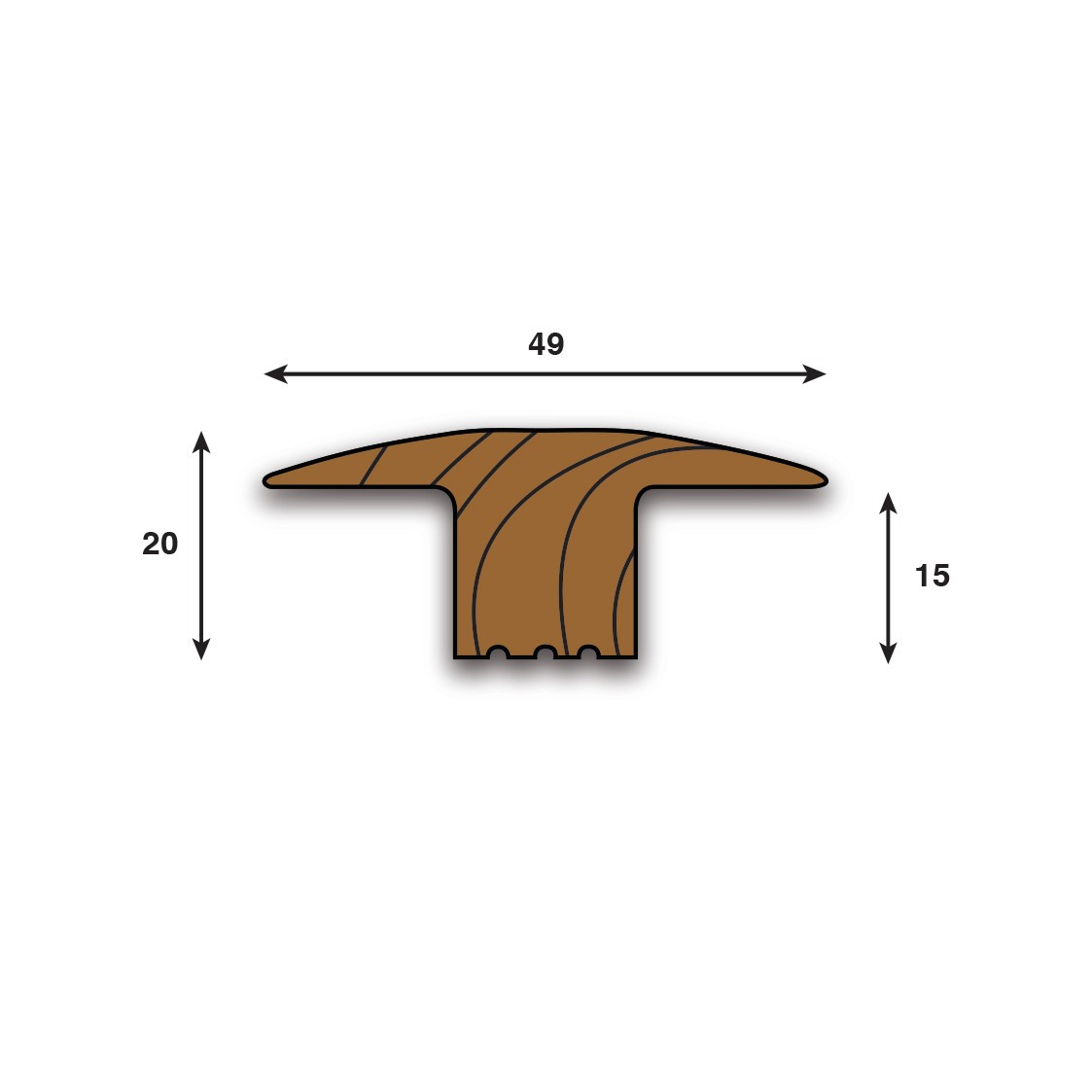 Natura Solid Oak Threshold Profile Unfinished 0.9m SPWT15O9U