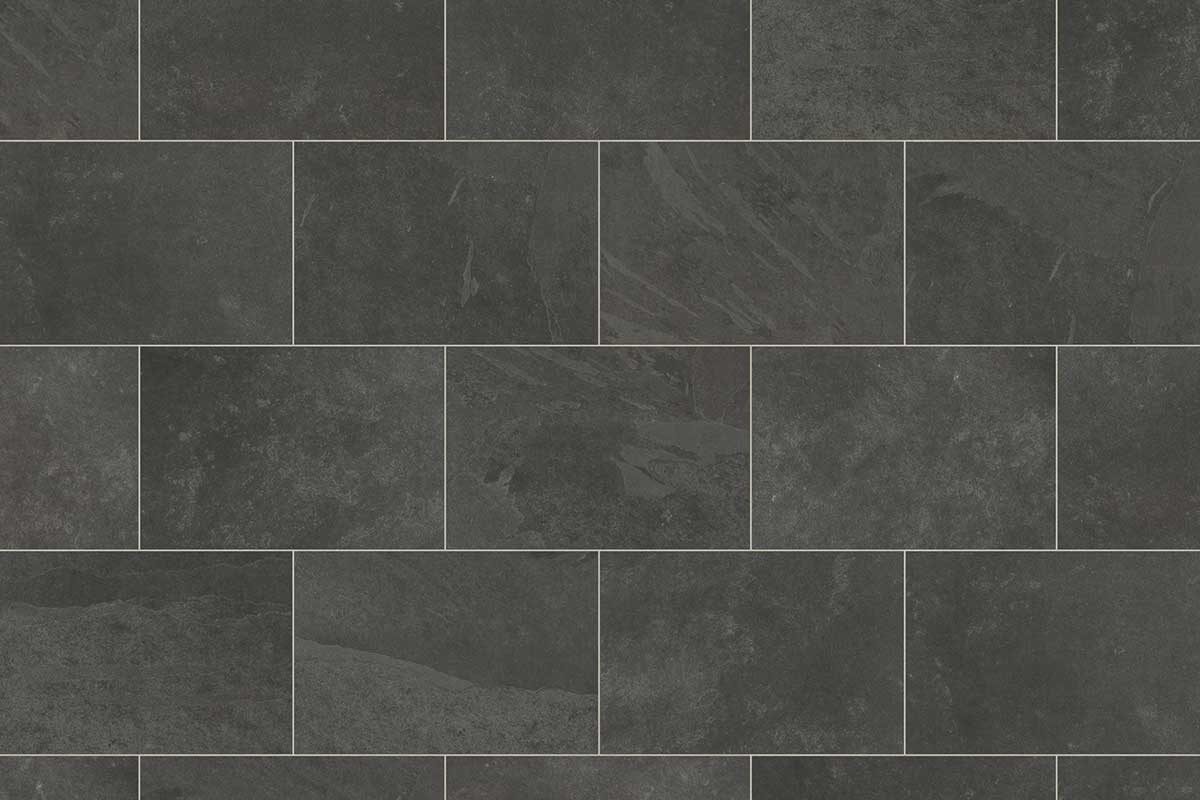 Karndean Knight Tile Black Riven Slate Gluedown Luxury Vinyl Tile ST15